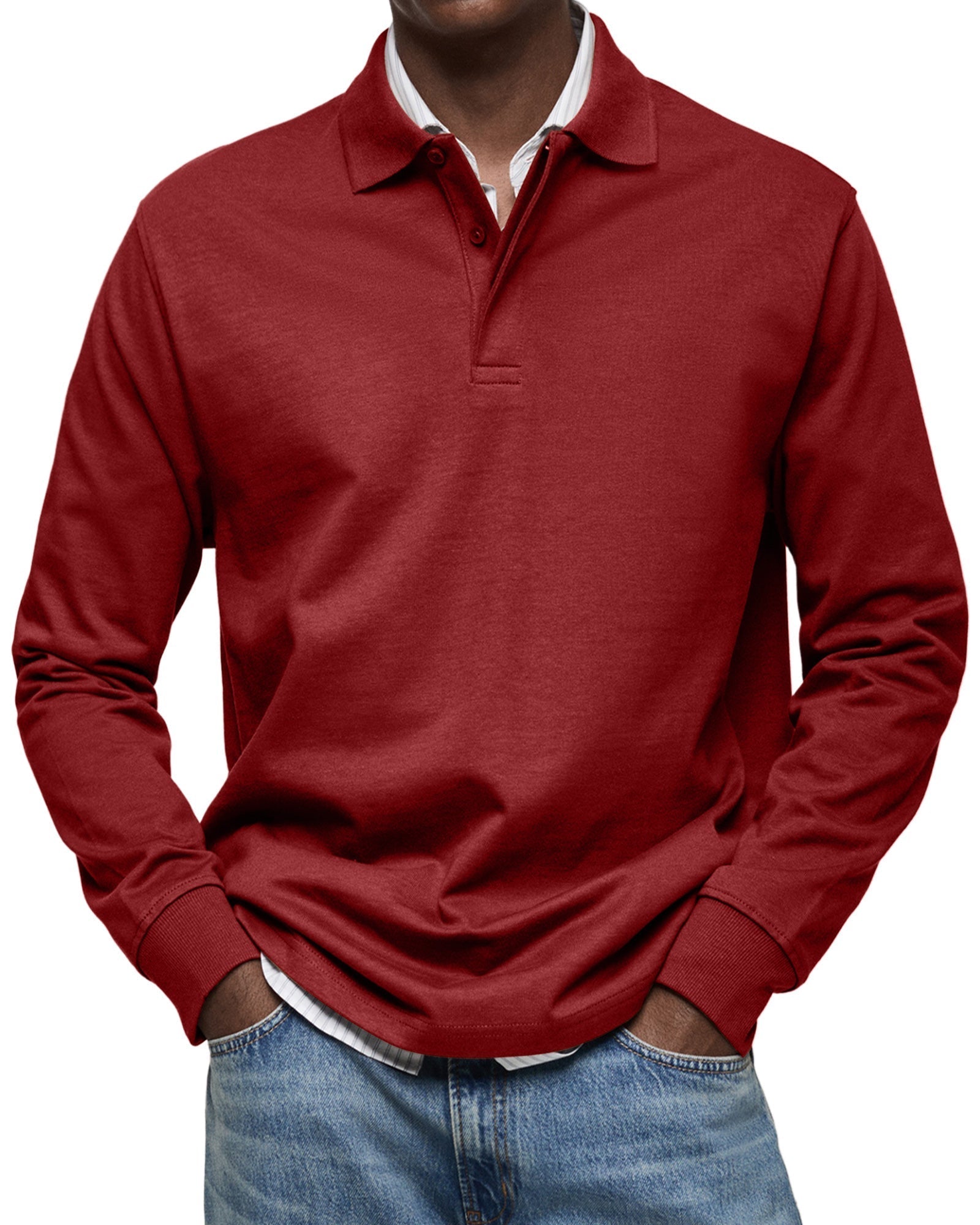 Lenoir™ - Casual Poloshirt med Lange Ærmer