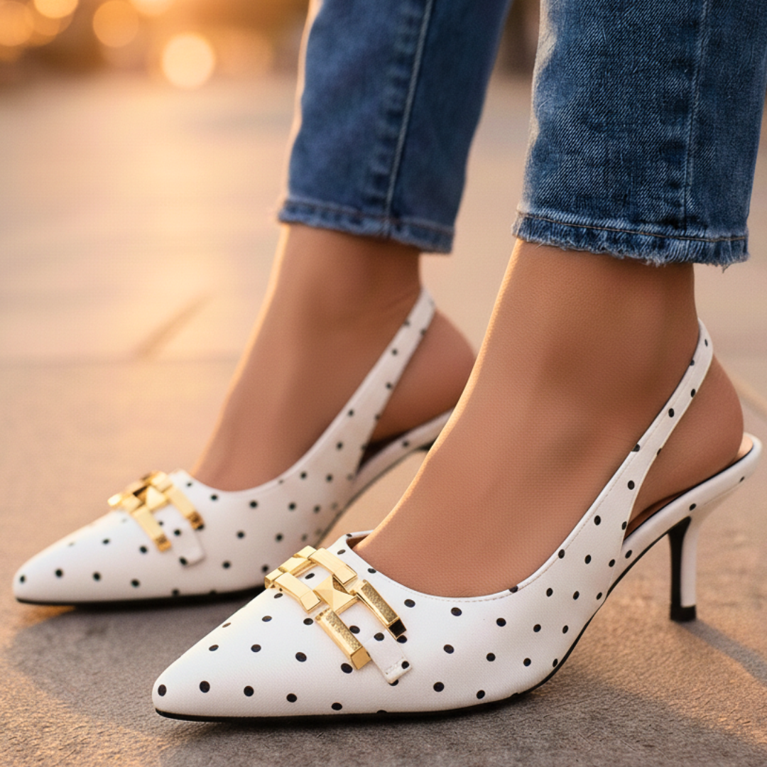 Odette Polkadot Slingback Hæle