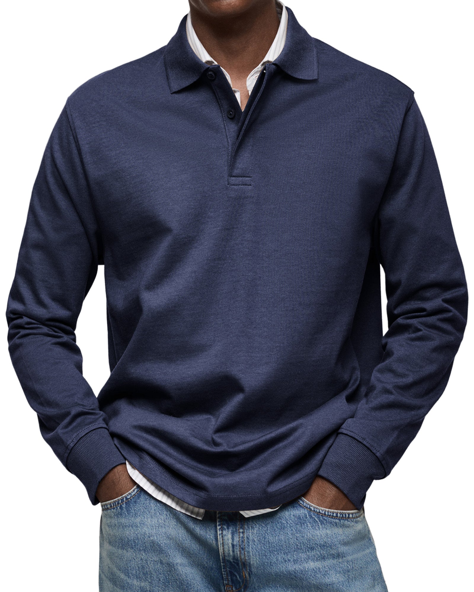 Lenoir™ - Casual Poloshirt med Lange Ærmer