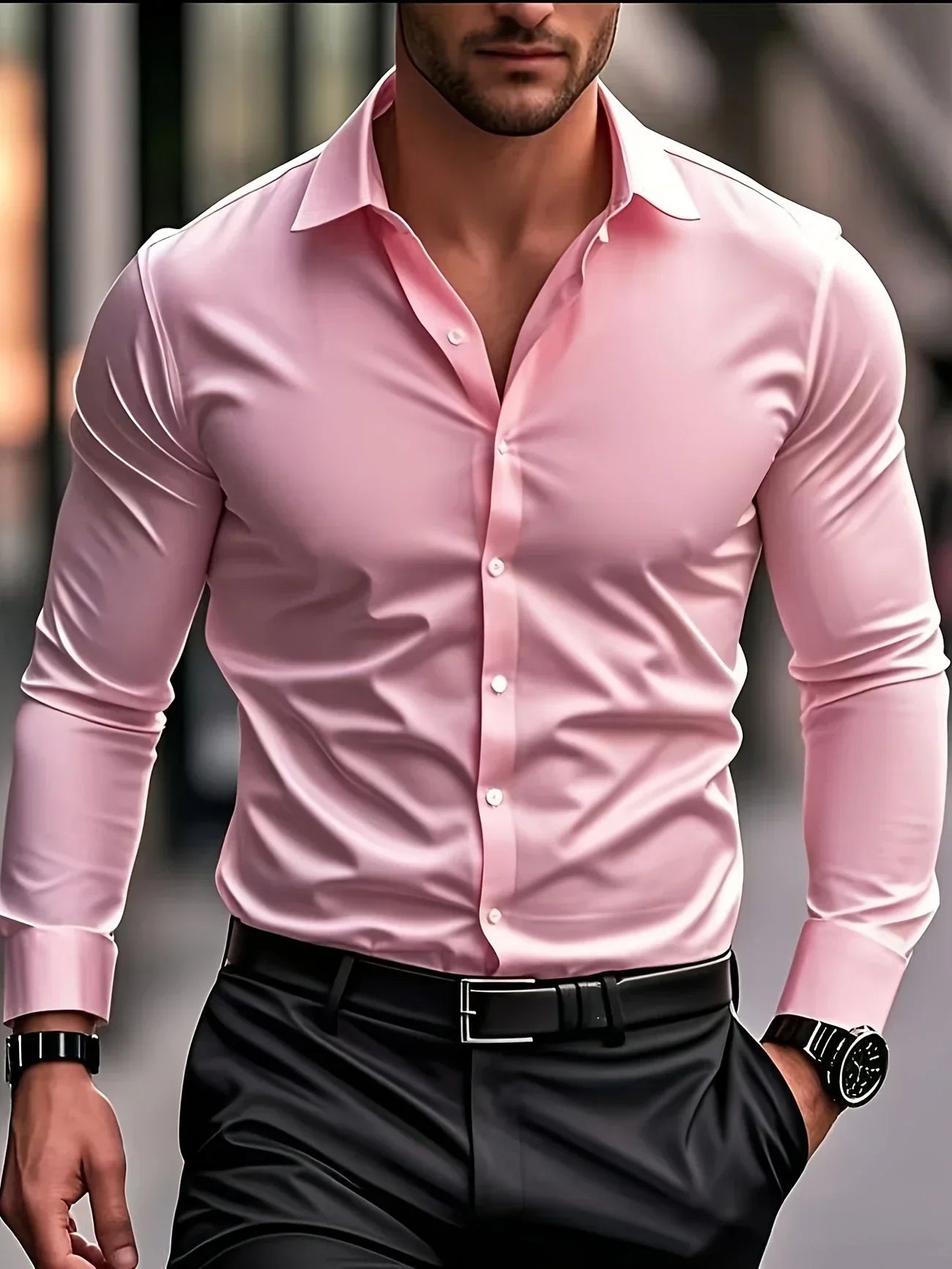 Lenoir™ | Elegant langærmet skjorte med knapper