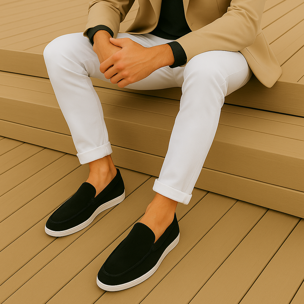 Lenoir™ | Elegante mokkasiner i ruskind