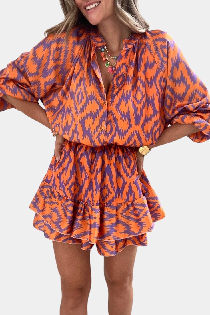 Heldragt med ikat-print