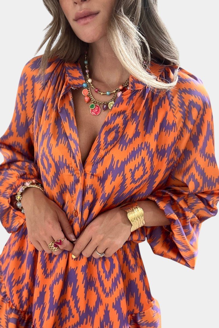 Heldragt med ikat-print