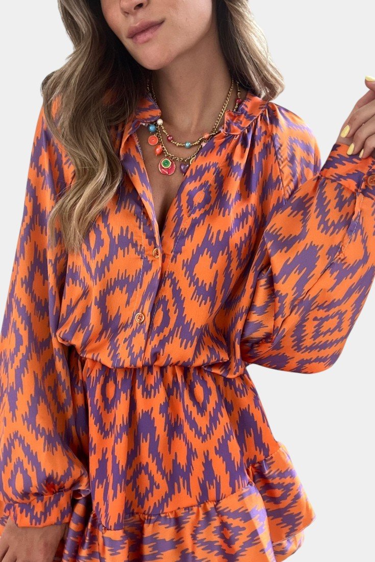 Heldragt med ikat-print