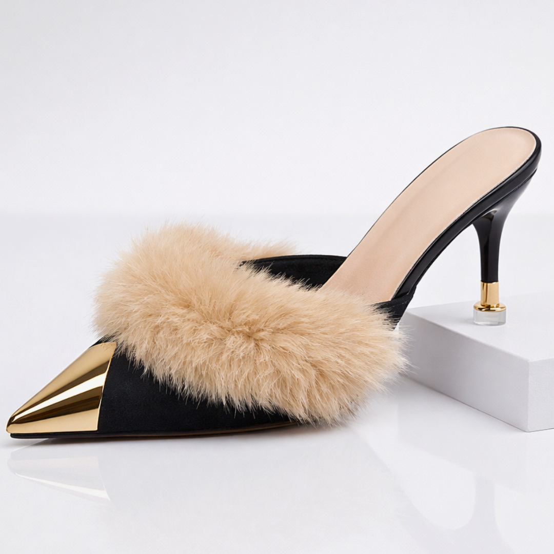 Odette Fur Slip-On Hæle