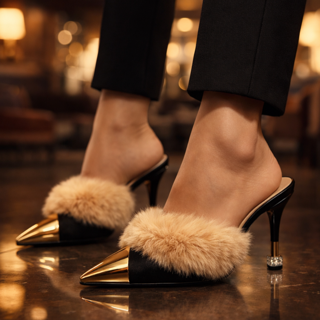 Odette Fur Slip-On Hæle