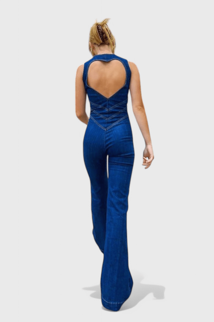 Denim heldragt med hjerteryg