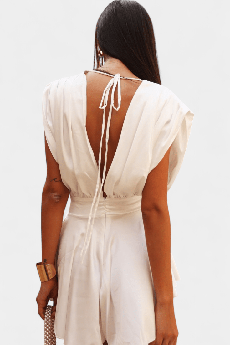Jumpsuit med dyb V-hals