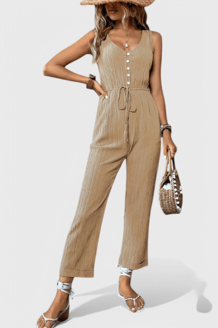 Jumpsuit med V-hals