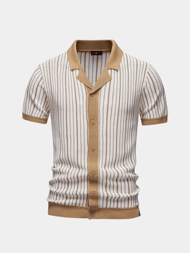 Stribet Strikpolo