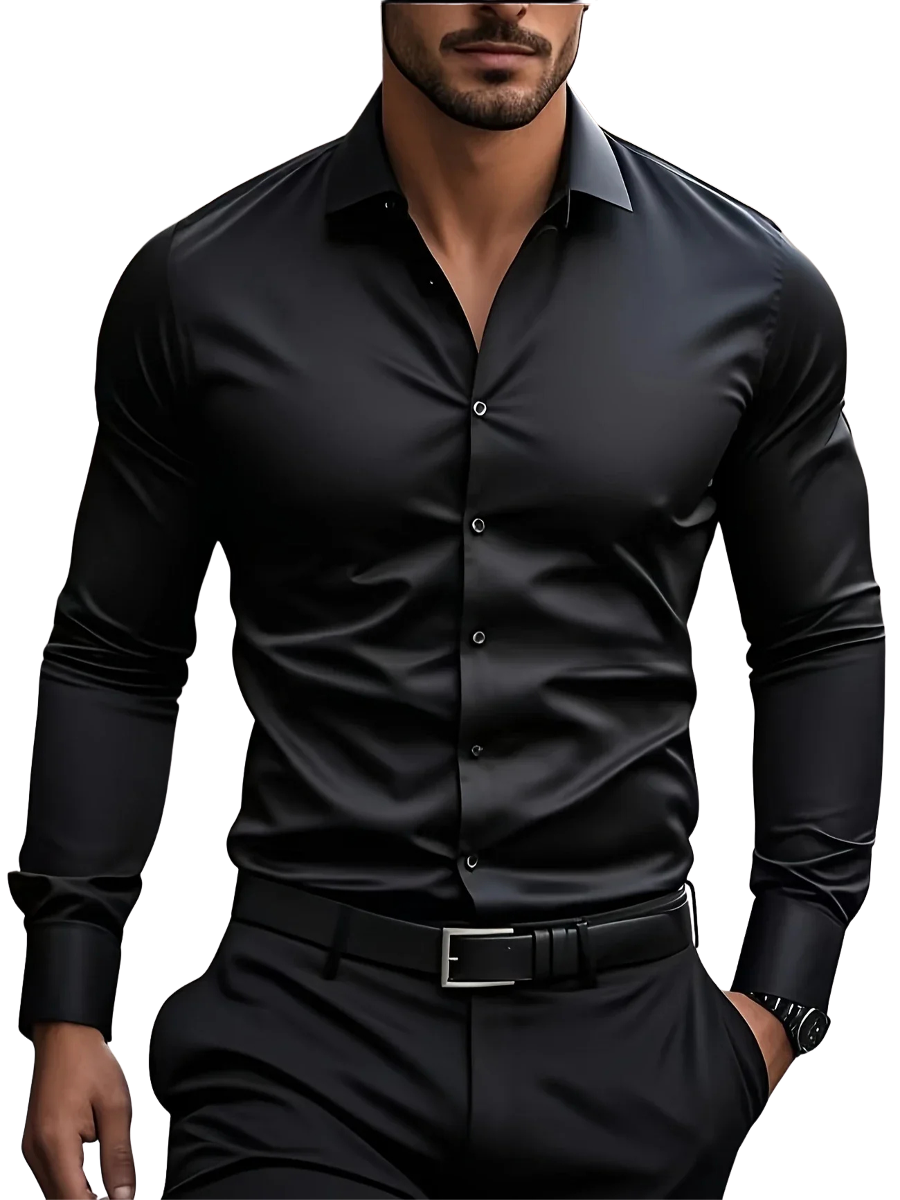 Lenoir™ | Elegant langærmet skjorte med knapper