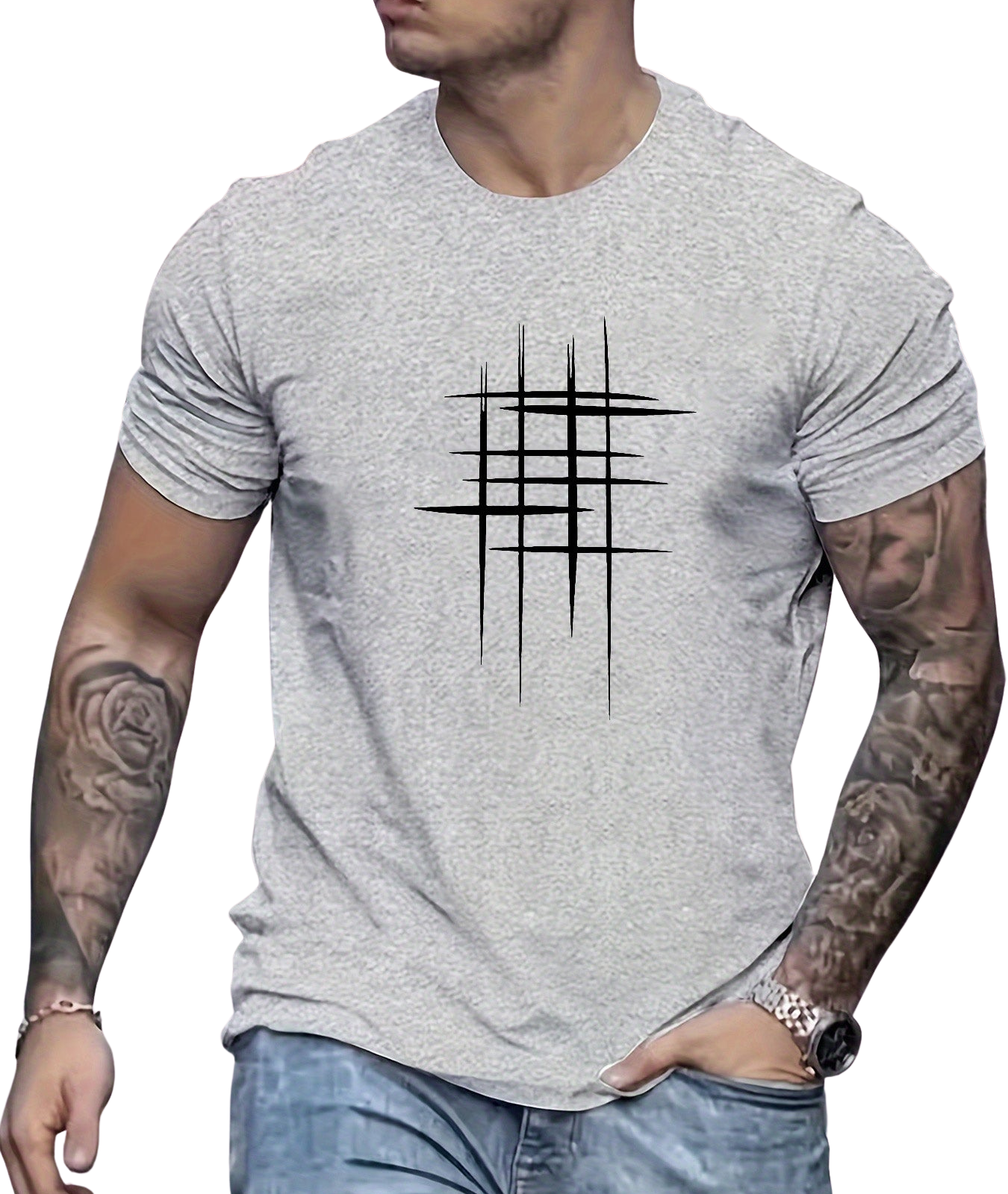 Lenoir™ | Elegant T-shirt med rund hals og grafisk print