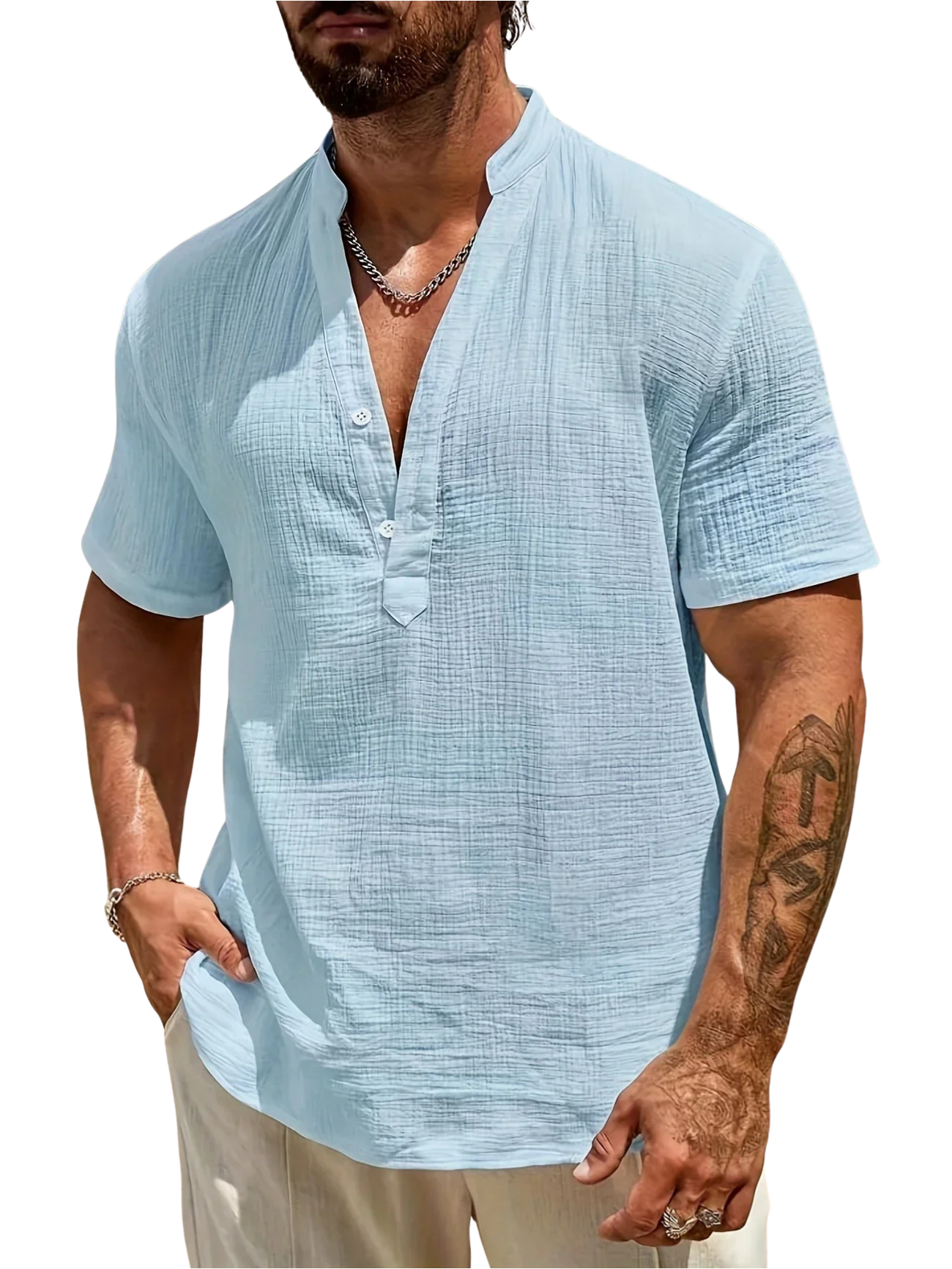 Lenoir™ | Elegant sommerbluse med høj krave