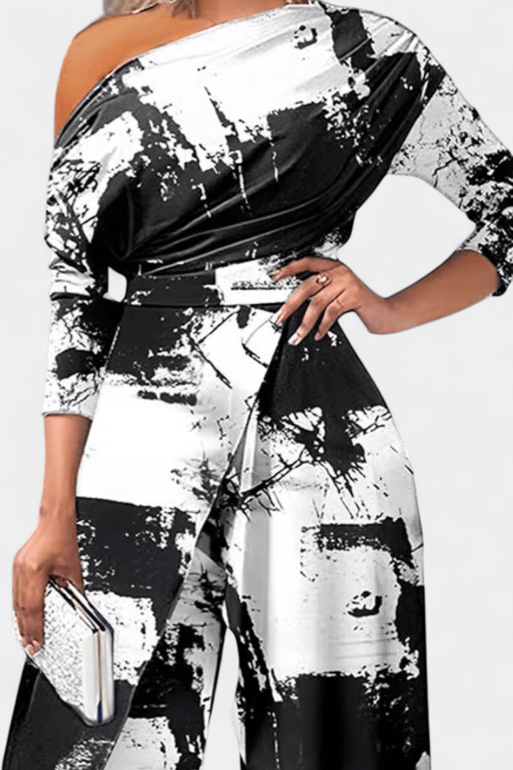 Jumpsuit med tie-dye print