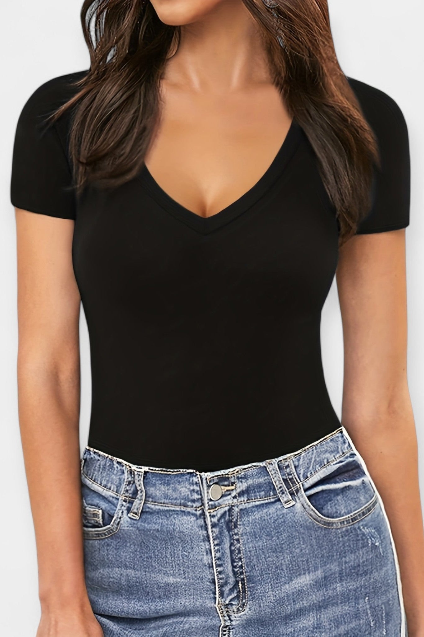 Body med dyb V-hals