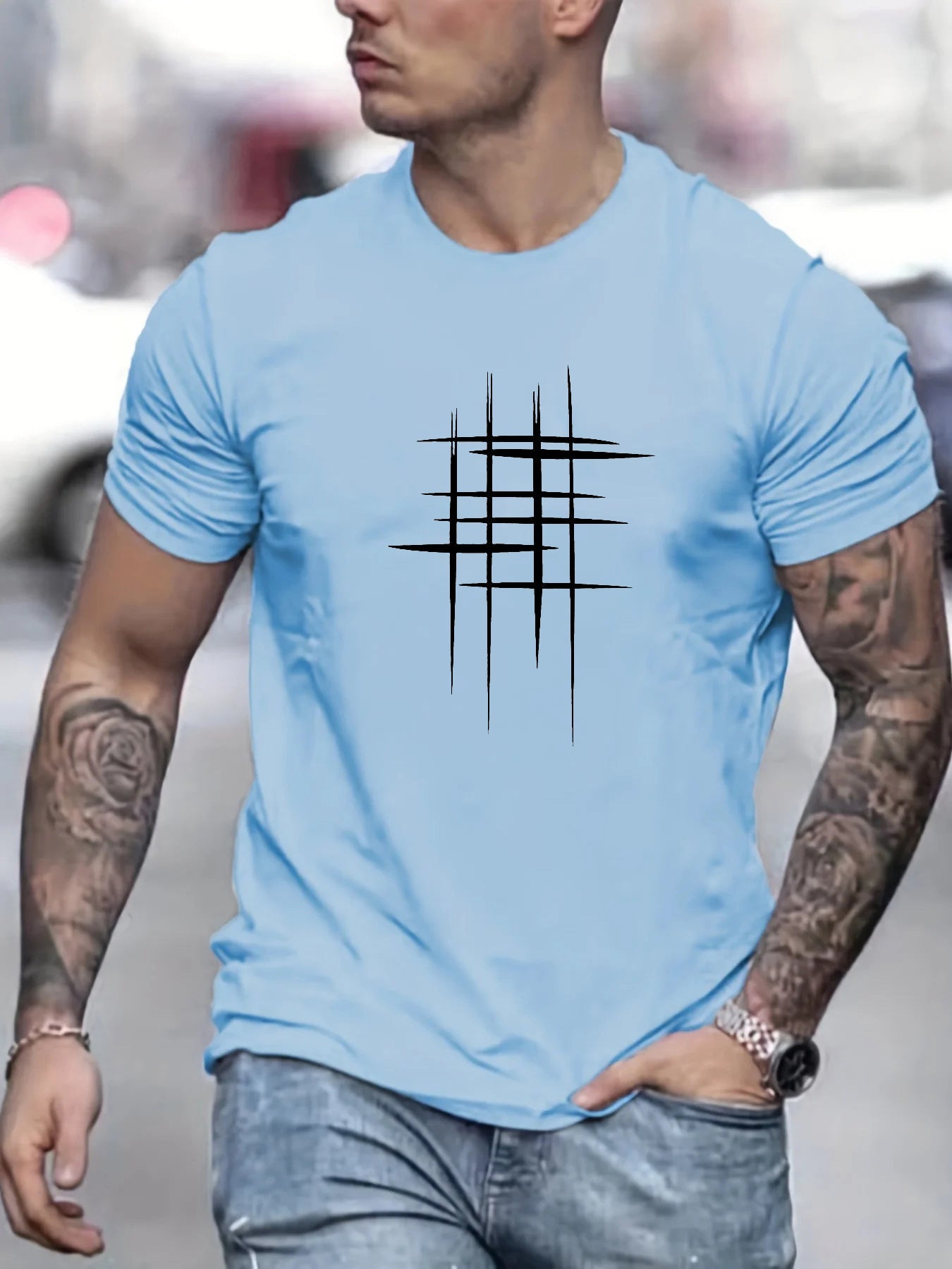 Lenoir™ | Elegant T-shirt med rund hals og grafisk print