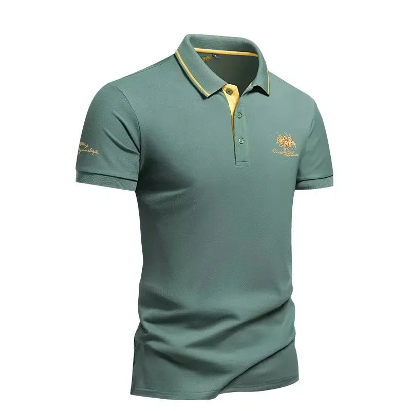Broderet herrepolo