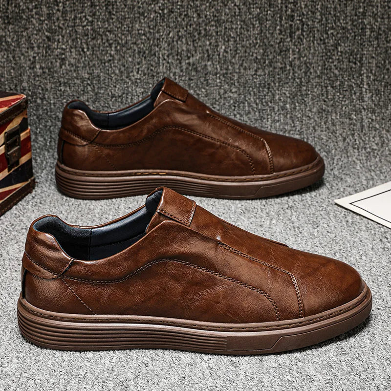 Klassiske Læder Slip-On Sko