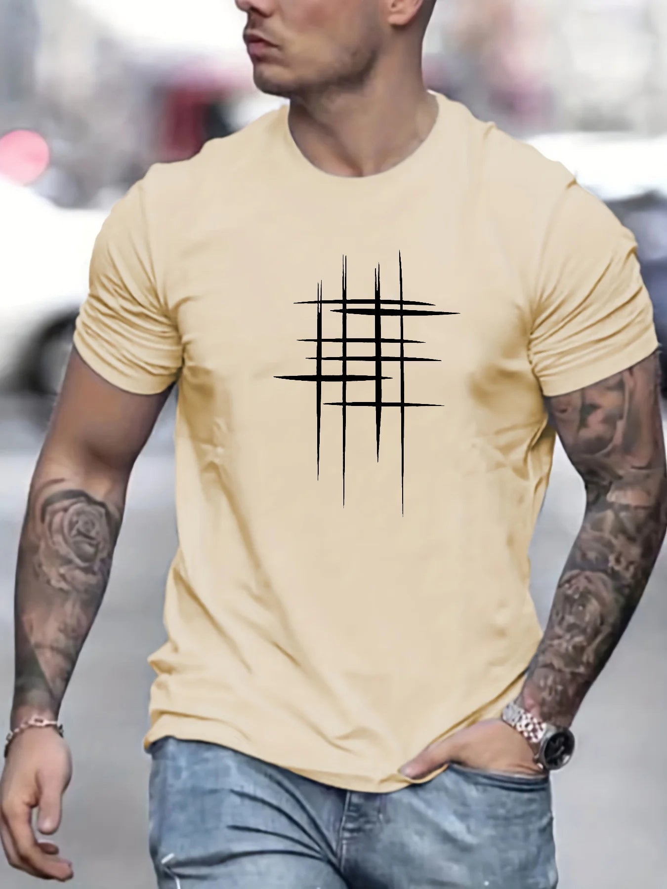 Lenoir™ | Elegant T-shirt med rund hals og grafisk print