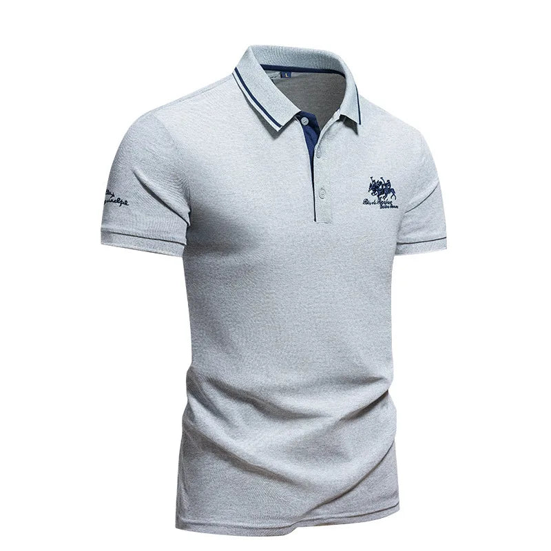 Broderet herrepolo