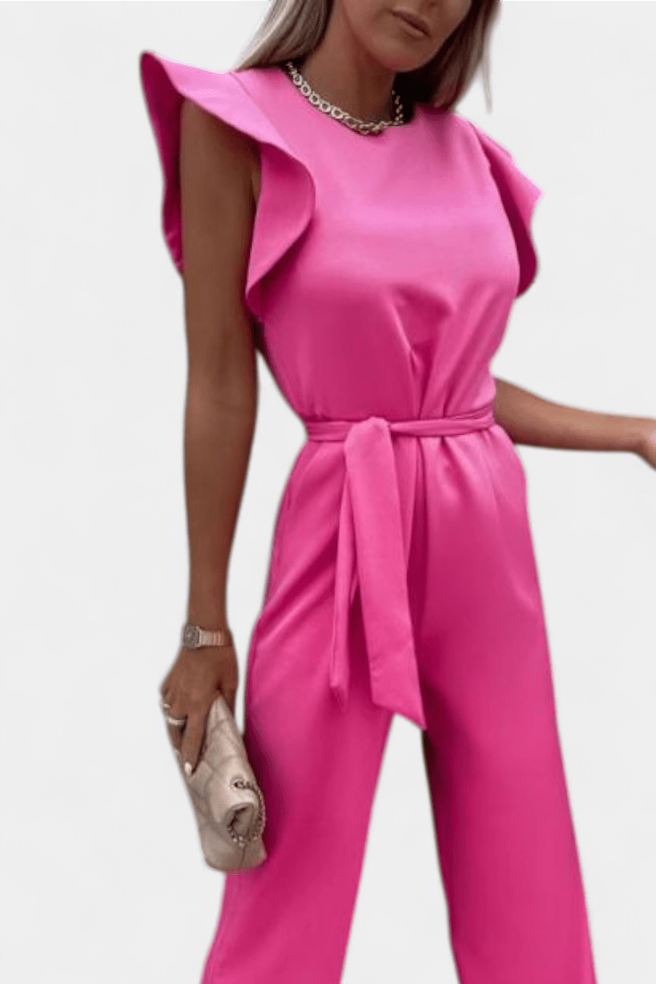 Jumpsuit med flæser på skuldrene