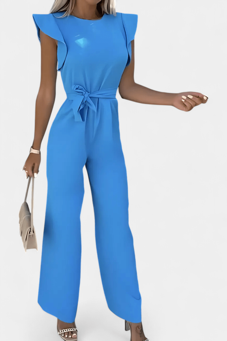 Jumpsuit med flæser på skuldrene
