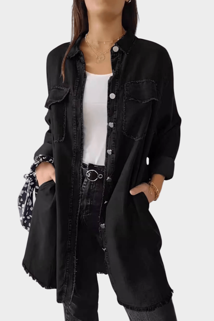 Denim skjortekjole med lommer