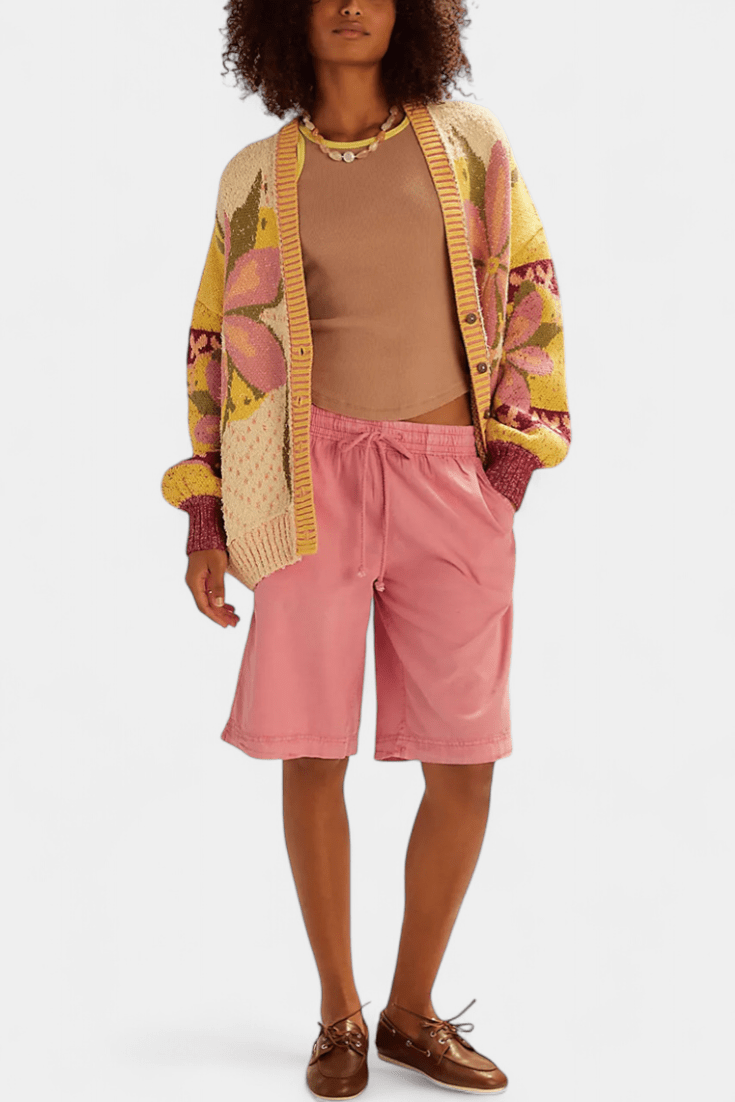 Blomstret cardigan