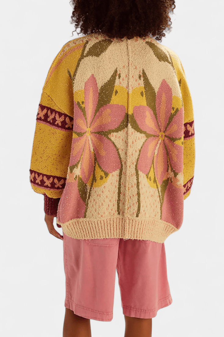 Blomstret cardigan
