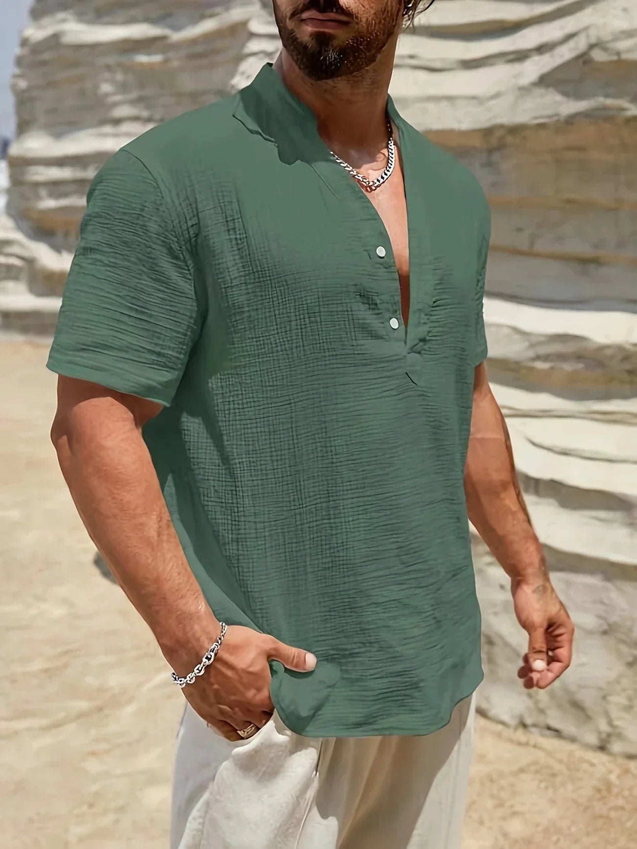 Lenoir™ | Elegant sommerbluse med høj krave