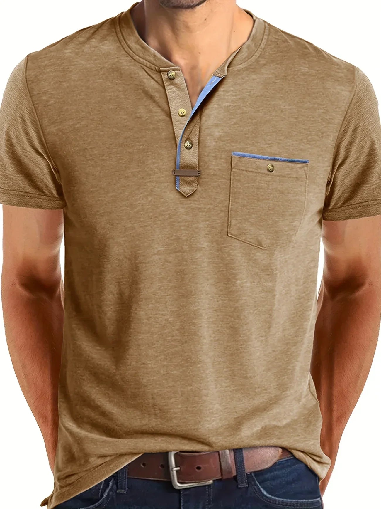 Lenoir™ | Elegant T-shirt med rund hals og lomme