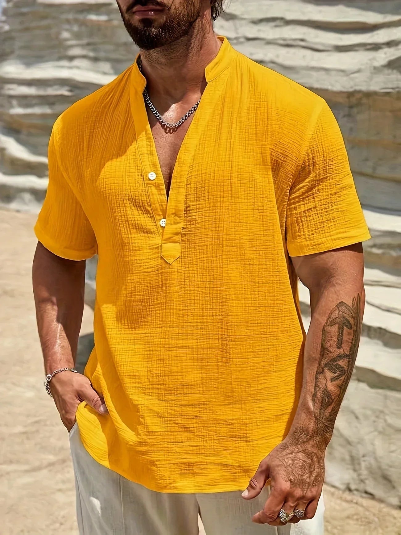 Lenoir™ | Elegant sommerbluse med høj krave