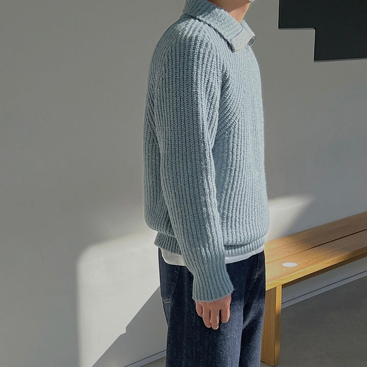 Lenoir™ | Pull Azure med kvart lynlås