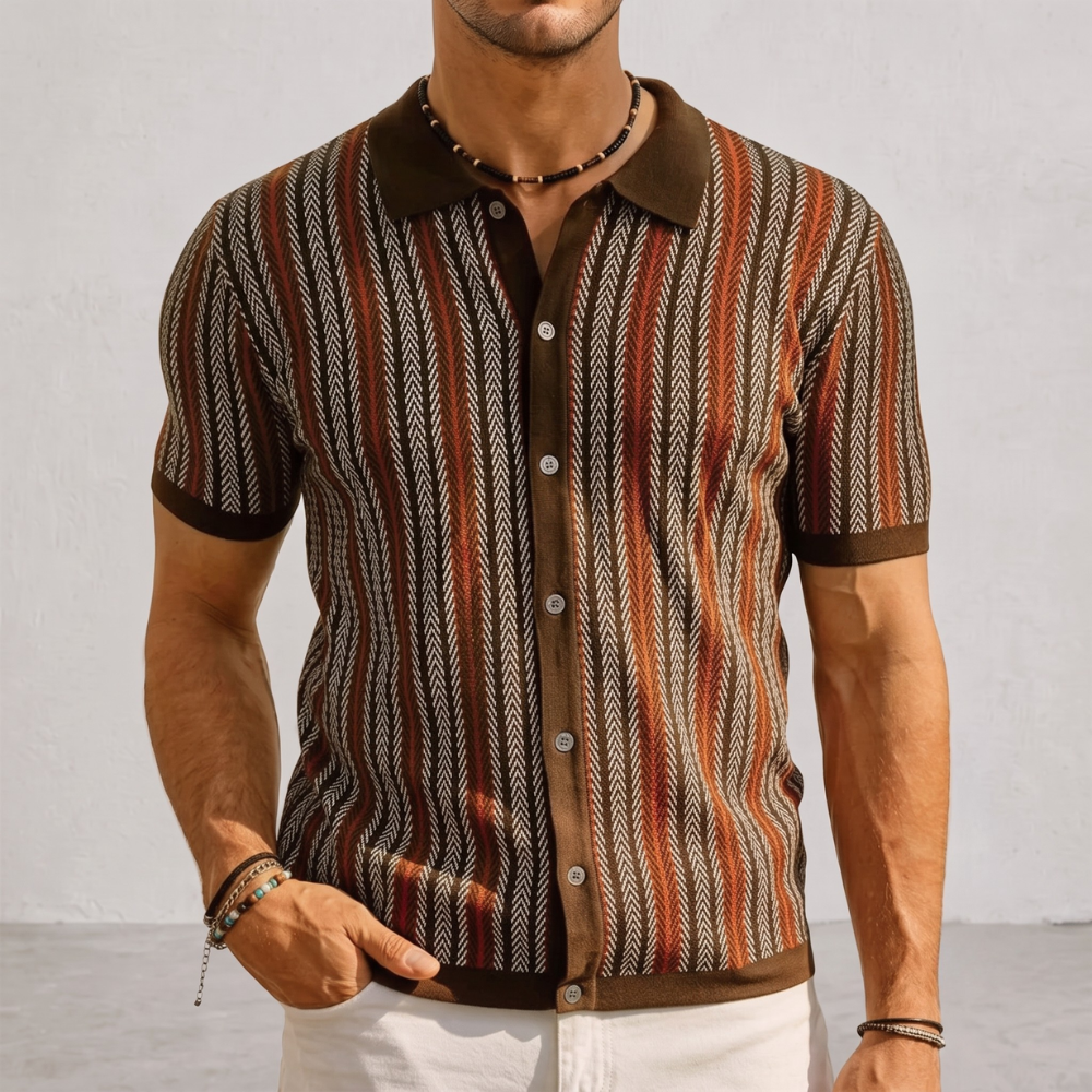 Stribet Strikpolo