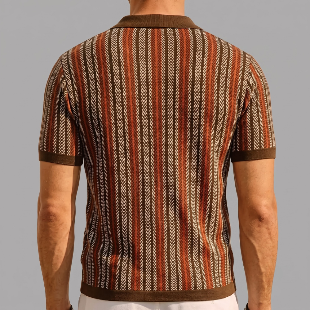 Stribet Strikpolo