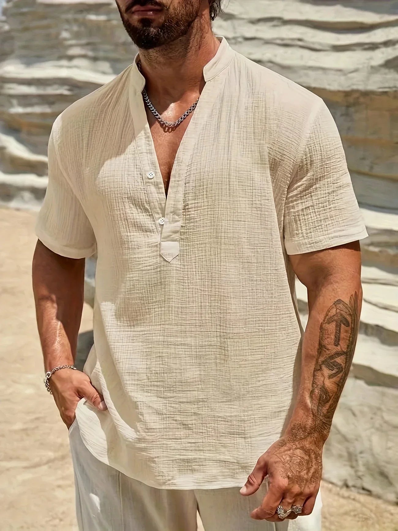 Lenoir™ | Elegant sommerbluse med høj krave