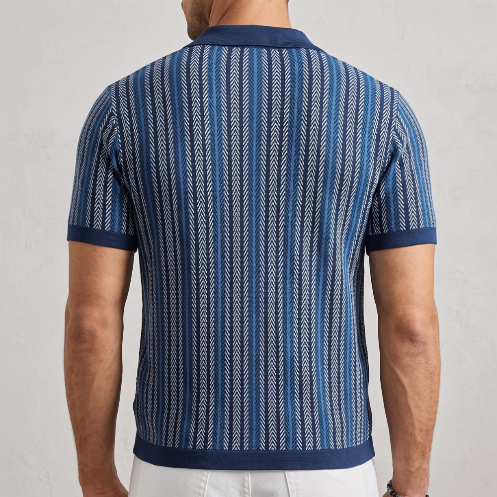 Stribet Strikpolo