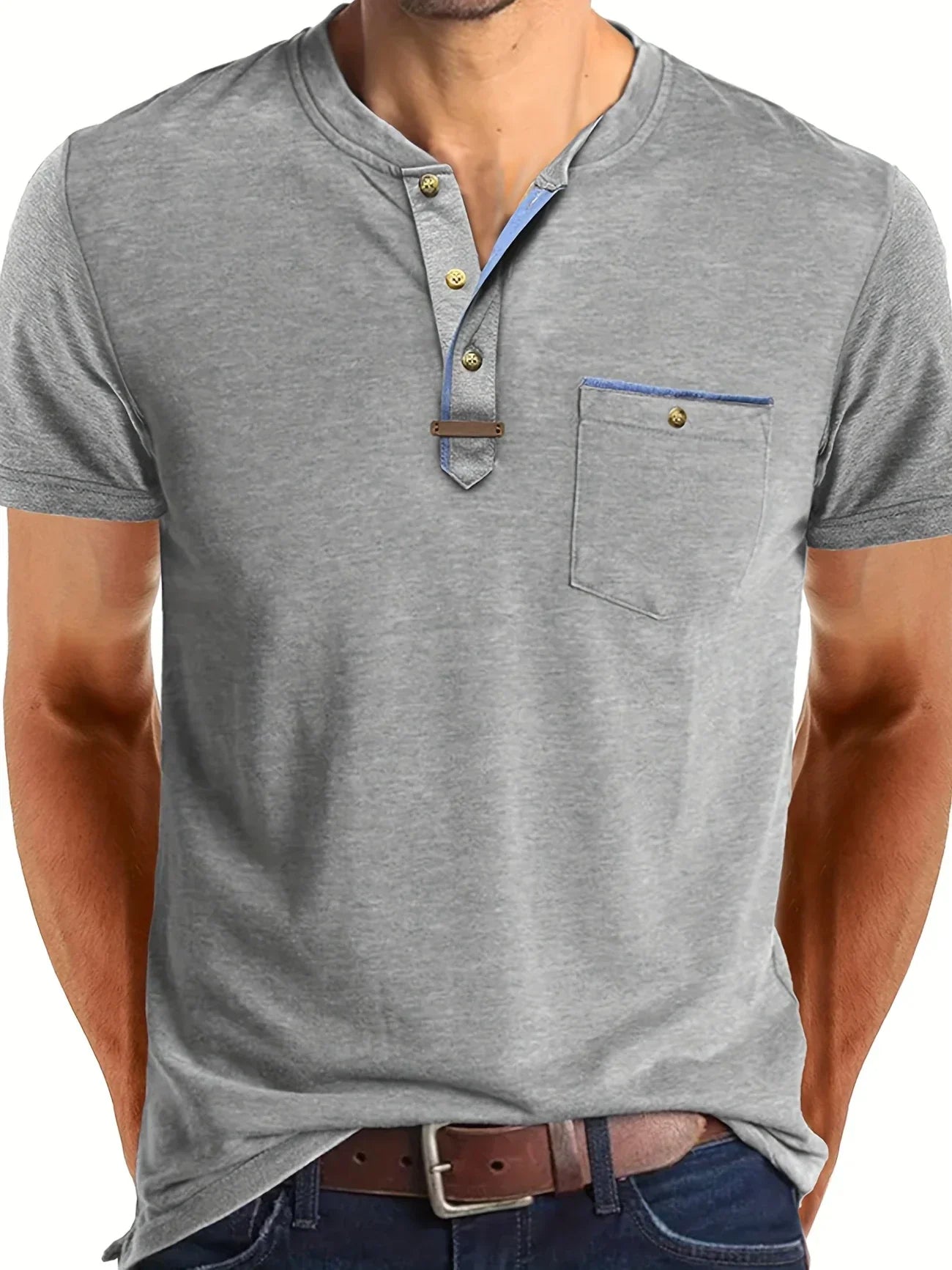 Lenoir™ | Elegant T-shirt med rund hals og lomme