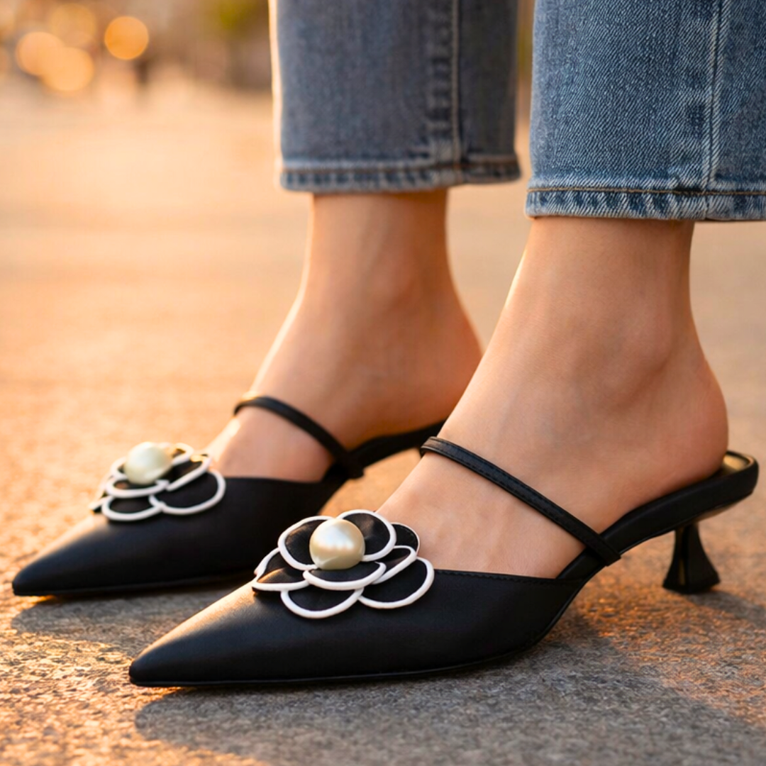 Vivienne Floral Kitten Heels