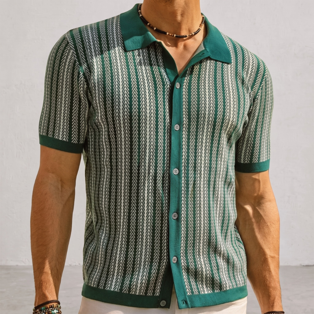 Stribet Strikpolo