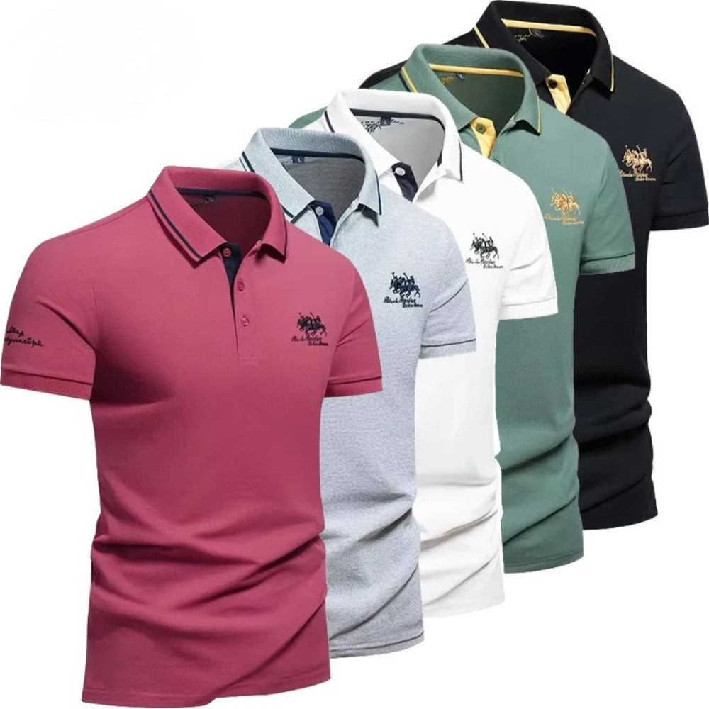 Broderet herrepolo