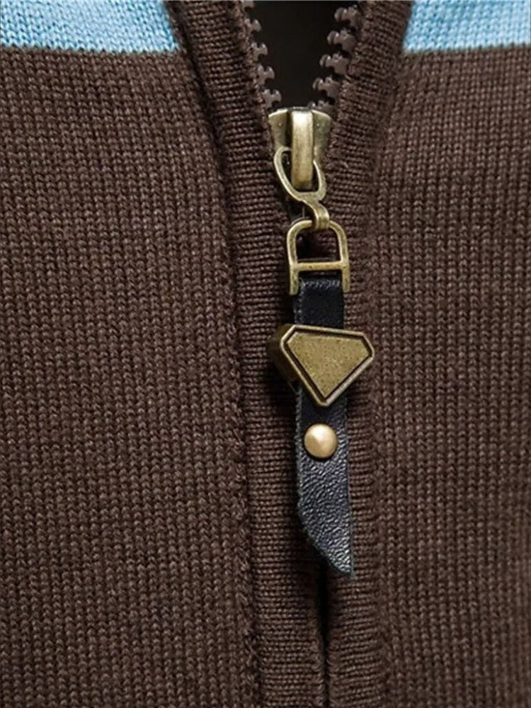 Anders™ | Strikcardigan med Lynlås