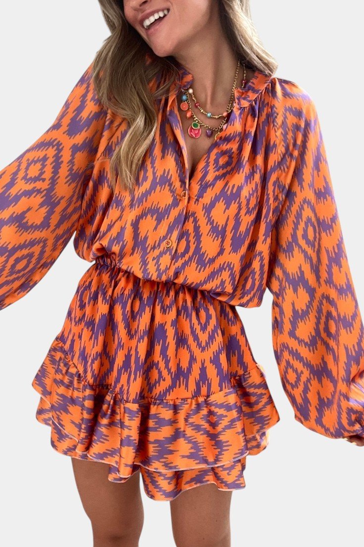 Heldragt med ikat-print