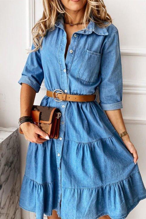 Denimkjole i A-linje