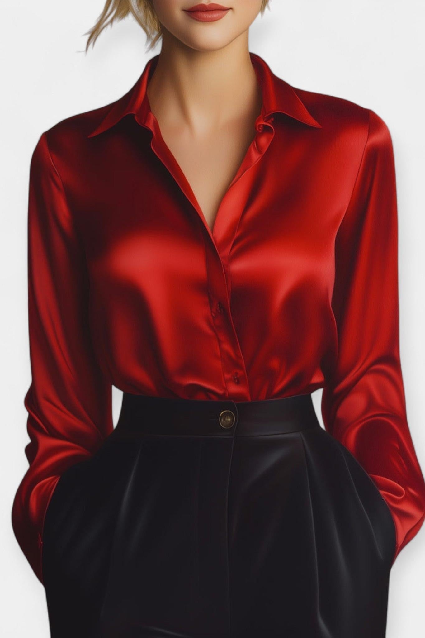 Satin skjorte