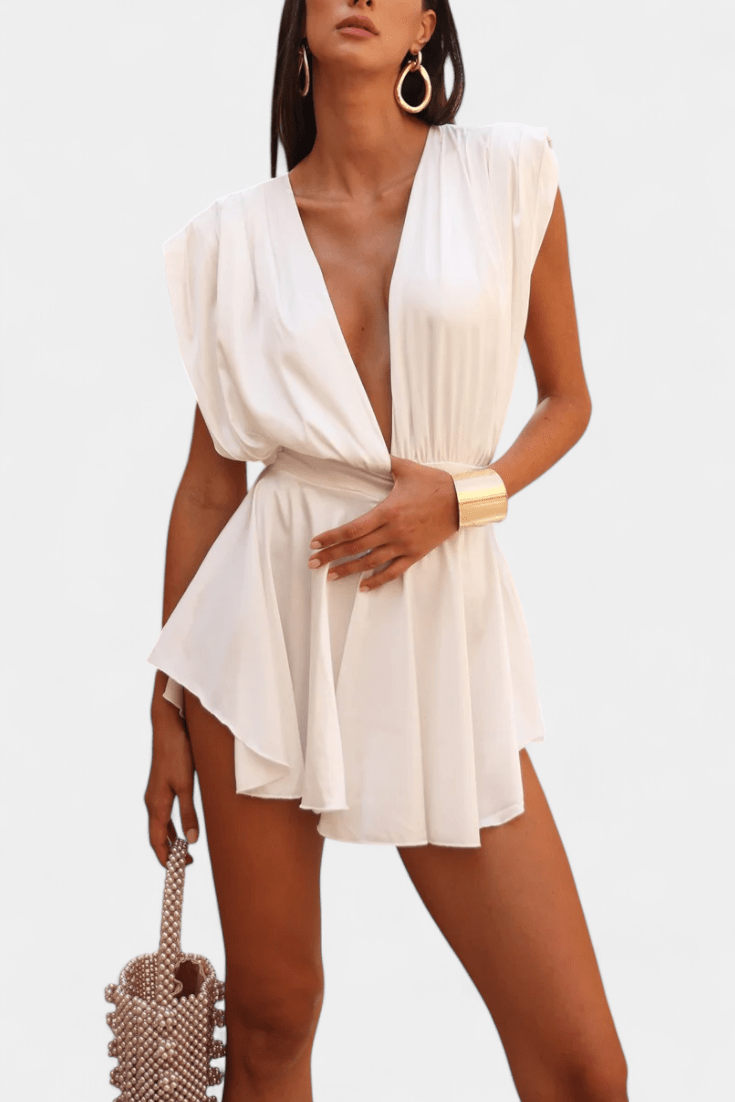 Jumpsuit med dyb V-hals