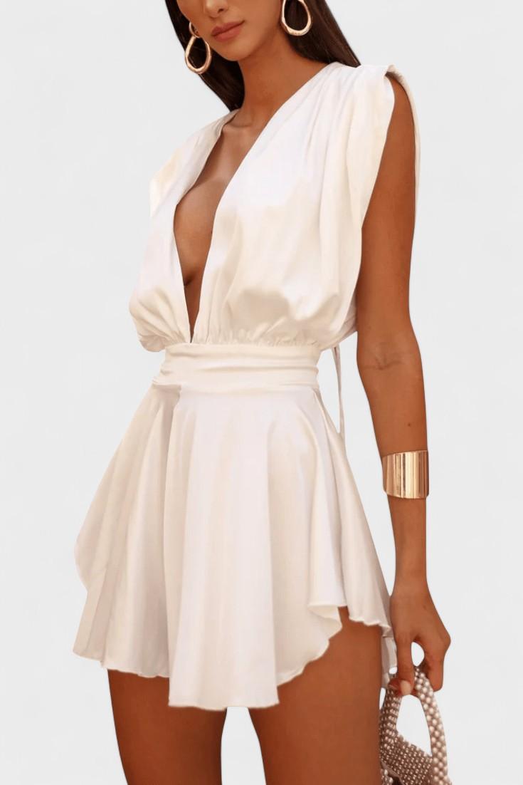 Jumpsuit med dyb V-hals