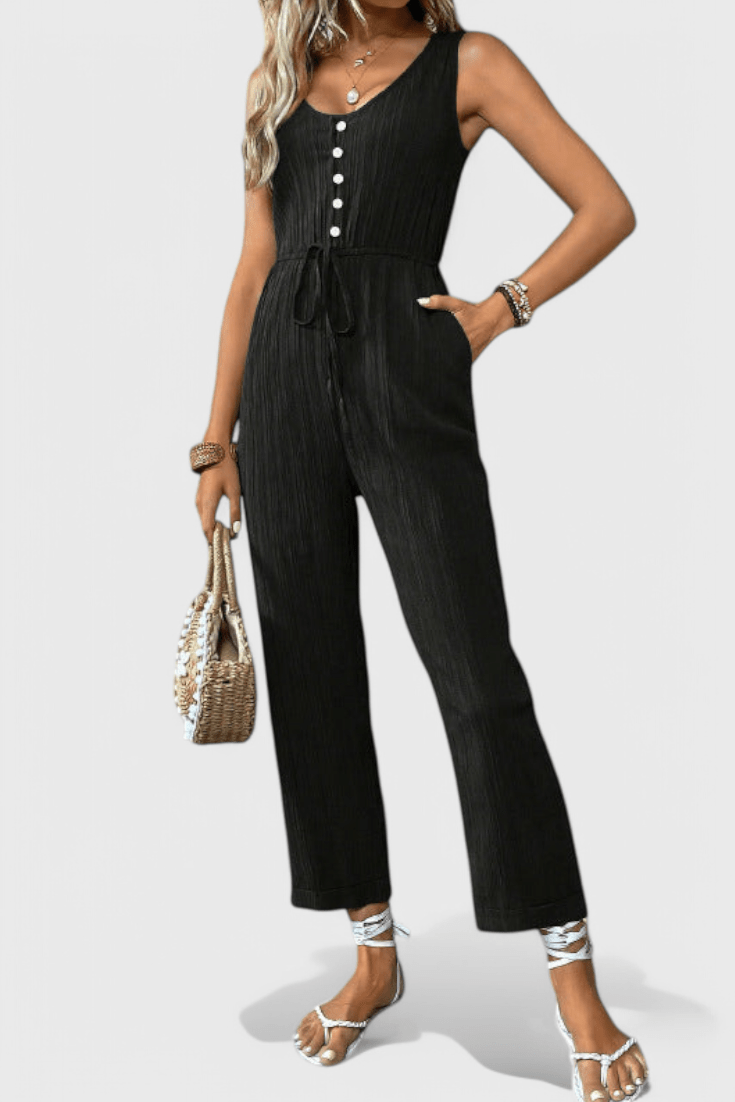 Jumpsuit med V-hals