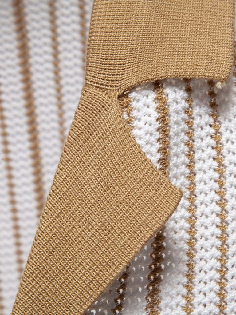 Stribet Strikpolo