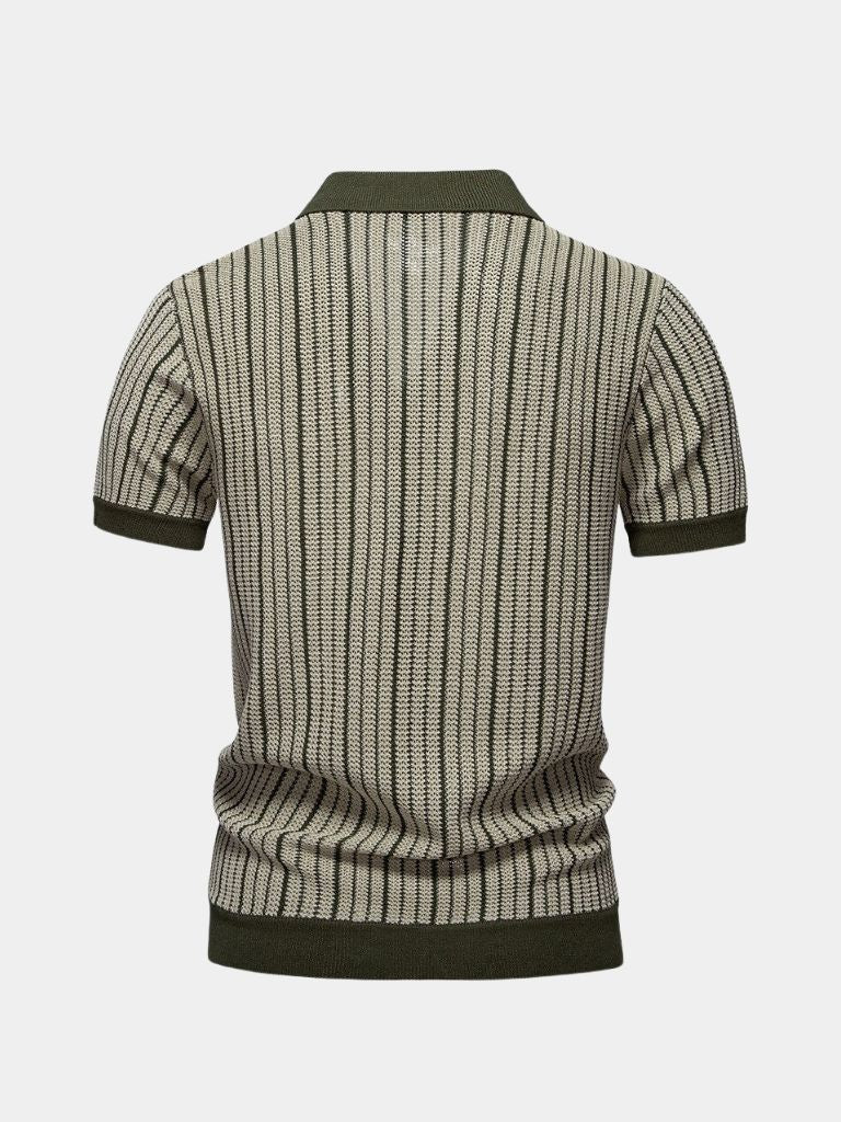 Stribet Strikpolo
